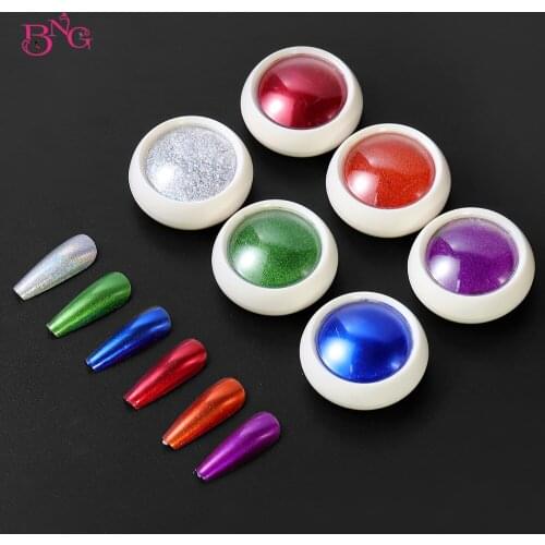 Nail Decoration Laser Rose Gold Series Mirror Glitter Powder Metallic Color Art UV Gel Polishing Chrome Flakes Manicure Pigment