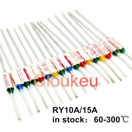 RY/Tf Metal temperature fuse 10A/15A250V 153/155/157/160/165/167/169/170/172/175/180/184/185/188/190/192/195/200/205C