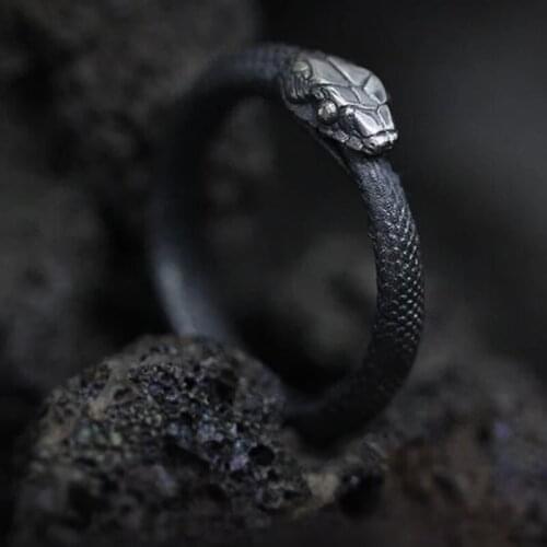 Fashion New original design live mouth ouroboros ring stainless steel dark pioneer male and female couple birthday party gift