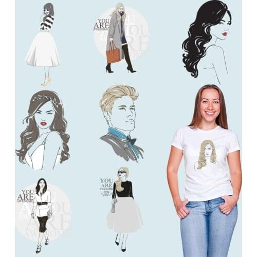 Figures Character Patch for Clothing Heat Transfer PVC Patch Manualidades Ironing stickers Washable Iron on patches