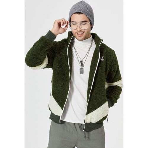 New Imitation Lamb Velvet Mens Cotton-padded Jacket Winter Thickened Stand-up Collar Korean Trend streetwear ropa para hombre