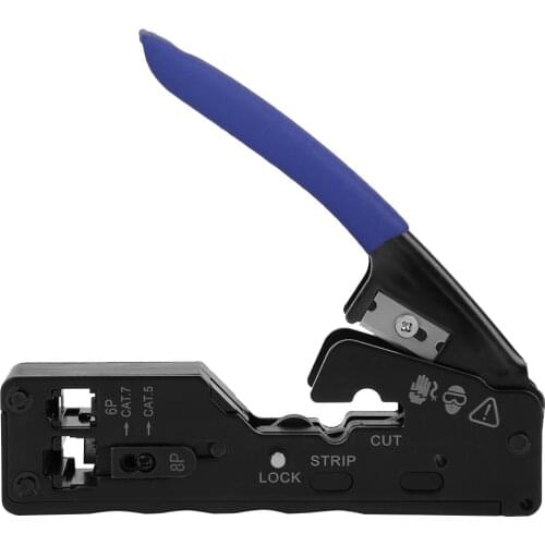 Blue Black Network Wire Crimper Stripper Cutter Crystal Head Crimping Tool for CAT-5 CAT-6 CAT-7 Cable Cutter