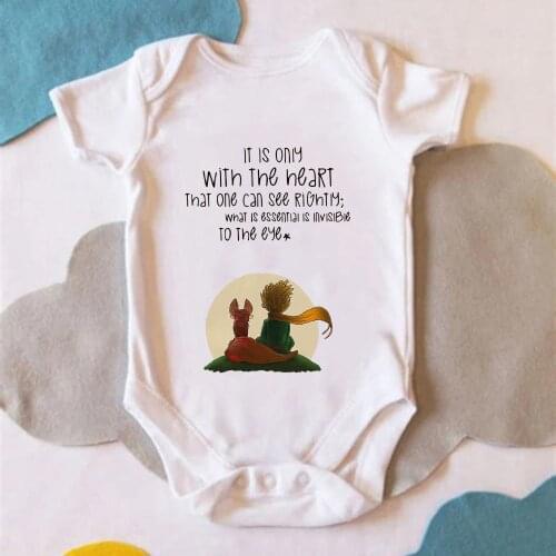 Baby Clothes Newborn Little Prince Aesthetic Jumpsuit for Kids Harajuku Fashion Baby Girl Bodysuits French Infant Romper White