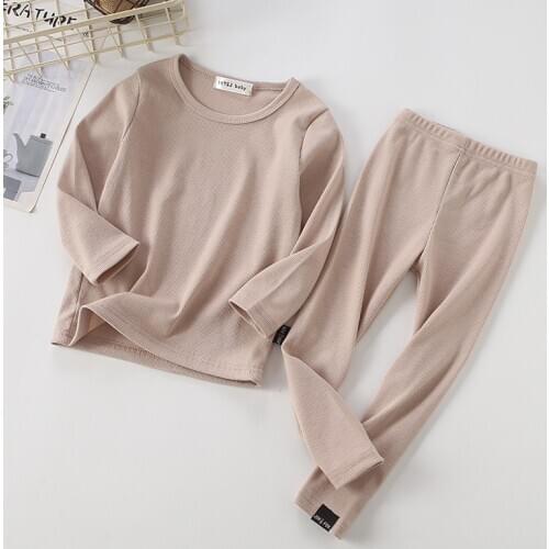 Autumn Cotton Boys Sleepwear Kids Pyjamas Children Baby Girls Pajamas Christmas Solid Clothes Suits Nightwear Pijama Infantil