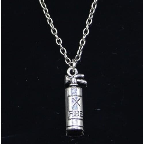 New Fashion Necklace 23x6x6mm fire extinguisher fireman Pendants Short Long Women Men Colar Gift Jewelry Choker