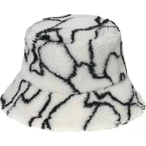 Unisex Harajuku Faux Fur Bucket Hat Women Men Fishing Fisherman Hat Autumn Winter Outdoor Warm Panama Vacation Lady Caps