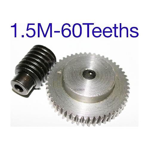 1.5M-60T reduction ratio:1:60 45Steel metal worm gear reducer transmission parts hole:12mm rod hole:6mm