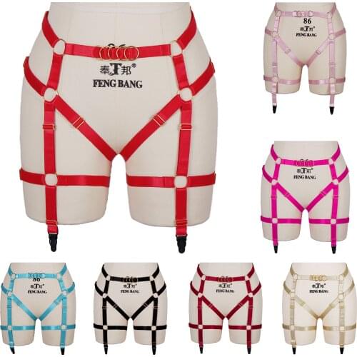 Sexy Lingerie Gothic Clothes Gothic Harness Leg Tight Garters Belt Harness Women Stocking Belt Body Suspender Garter Bondage