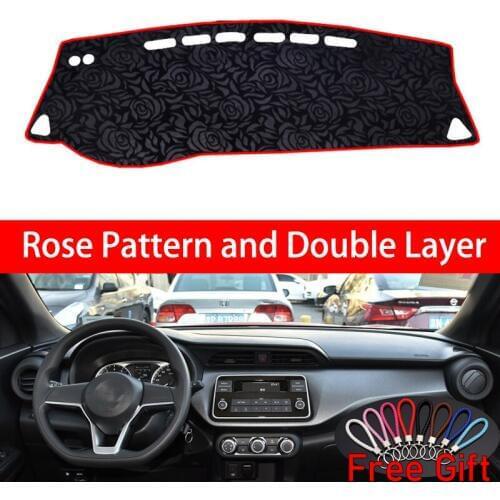Rose Pattern For Nissan kicks 2017-2018 Dashboard Cover Car Stickers Car Decoration Car Accessories Interior Car Decals