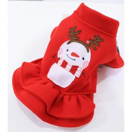 Dog Christmas Dress Sweater Winter Clothes Christmas Dog Clothes Cat Pet Dress Warm Celebrity Princess Dress Hiromi Poodle Skirt