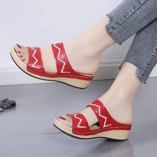 Women Slippers Summer Fashion Sexy Snake Print Wedge Casual Sandals Open Toe Breathable Thick Sole Beach Shoes Wedges Slippers43