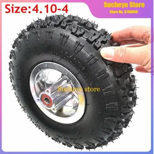 10 Inch Tyre Tube 4.10-4 Tire Alloy Wheel Rims for MIni Motorcycle Electric Scooter Gas Scooter ATV 4.10/3.50-4 Pneumatic Wheel