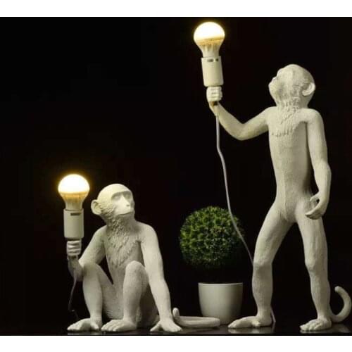 Nordic Modern Creative Monkey Resin Body Floor Lamp Living Room Decoration Bedroom Stang Lights Hotel Restautrant LED E27 Bulb