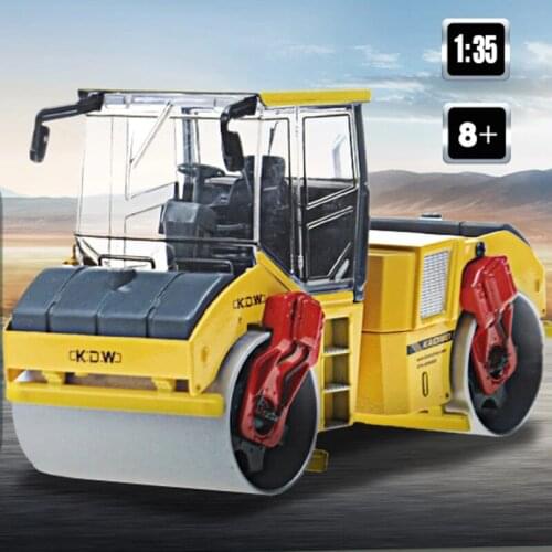 Alloy 1:35 Double Steel Wheel Roller Vibratory Roller Car Childrens Toys Adult Ornaments Alloy Diecast Model Toys & Gifts