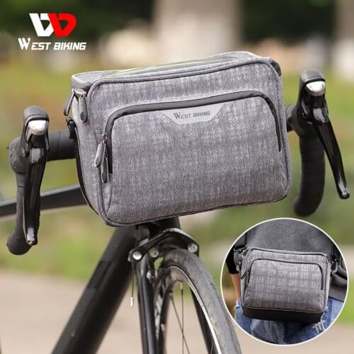 WEST BIKING Multifunction Bike Handlebar Bag Cycling Touch Screen Phone Bags Travel Shoulder Bag MTB Road Bicycle Accessories