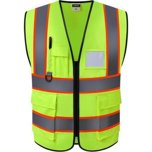 Reflective Safety Vest For Engineer Construction W/ Pockets Free Size
