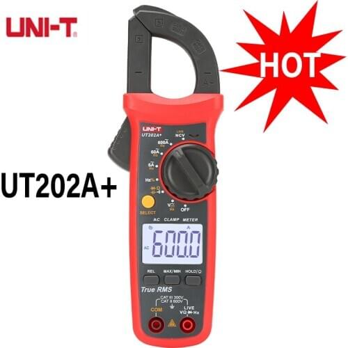 UNI-T UT202A+ Clamp Meter Digital Clamp Meter Digital Multimeter AC Current AC/DC Voltage Resistance Tester