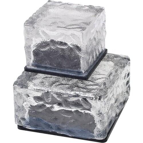 Waterproof Outdoor Garden Underground LED Cube Ice Glass Blocks Brick Solar Ground Light