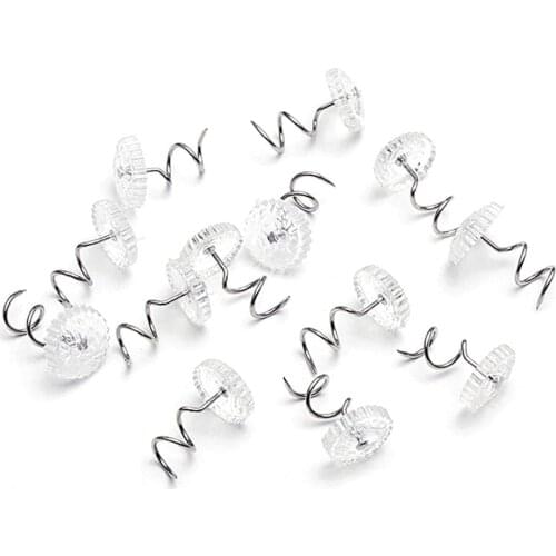 30/50/100pcs Clear Heads Twist Pins Plastic Head Pin for Upholstery Couch Chair Car Headliner Repair Drapery Furniture Supplies