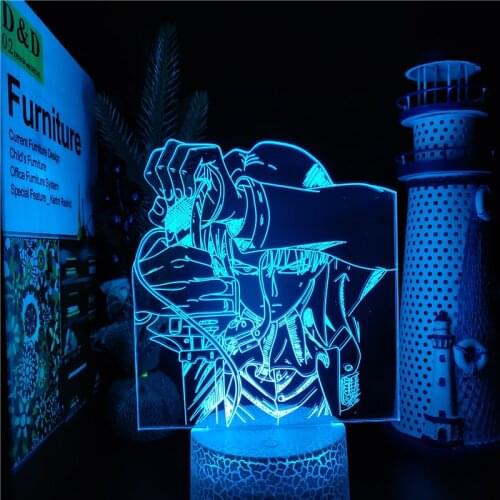 Attack On Titans Levi Ackerman 3D Led Lighting Led Panel Light Shingeki Color Changing Table Lamp Manga наруто Anime Room Decor