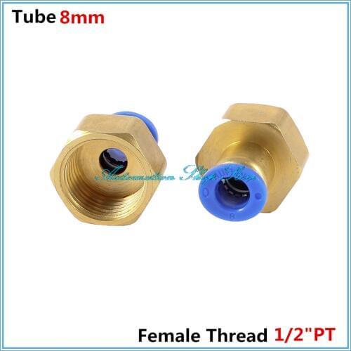 5 Pcs 1/2"PT Female Thread to 8mm Tube Pneumatic Air Quick Release Fitting Joint Connector PCF8-04