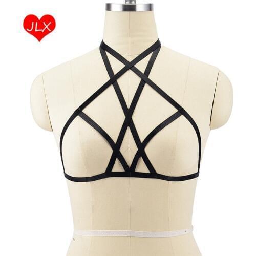 5 Pcs/lot Womens Sexy Gothic body harness bra Bondage Lingerie Elastic Strap Tops Chest Hollow Out Bra Fetish harness Belt