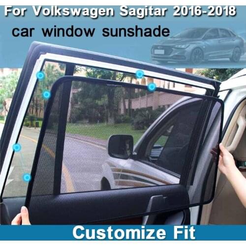 6pcs High-end custom For Volkswagen Sagitar 2016-2018 card type car curtain sun shade car window shade car styling Sun visor