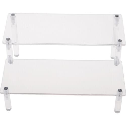 Acrylic Riser Display Shelf Removable Rack 2-Tier Display Stand for Figures