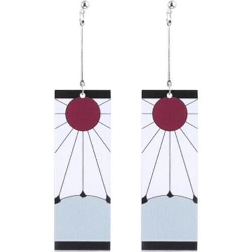 Anime Acrylic Drop Earrings Demon Slayer Kimetsu no Yaiba Blade of Ghost Earings For Women Men Cosplay Jewelry Accessories Gift