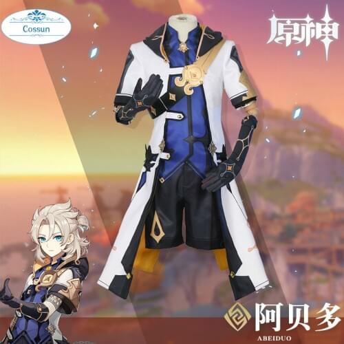 Anime Genshin Impact Albedo Cosplay Costume Game Suit Uniform Halloween Outfit For Men New 2021 role play