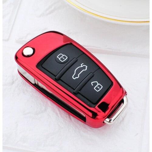 Tpu car key case cover for audi a3 8p 8v a4 b7 b8 b5 b9 a1 a5 q7 q5 a6 4f c6 c5 c7 c4 tt q3 s3 a7 a8 c4 tt 8n shell covers