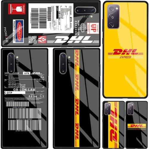 Dhl Express Tempered Glass Phone Case for Samsung Galaxy S21 S20 FE S10 Note 10 20 Ultra 5G 9 S9 Plus S10e Cover Coque