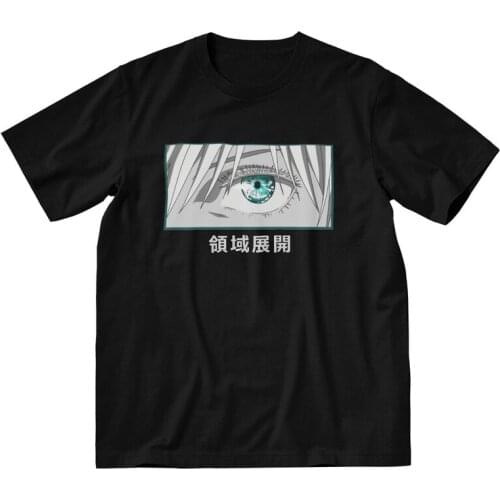 Anime Satoru Gojo Tshirt Men Unique Tee Tops Cotton T Shirts Short Sleeve Sensei Jujutsu Kaisen Manga T-shirt Gift Idea Clothes