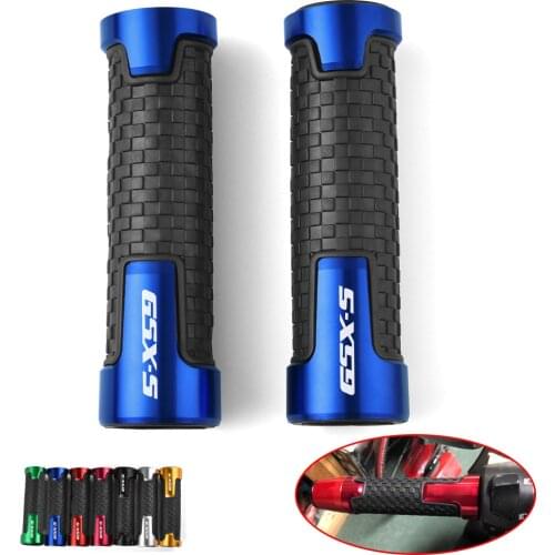 GSX-S Logo Motorcycle Hand Grip CNC Throttle Handlebar Soft Rubber Grips For SUZUKI GSXS 125 150 750 1000 1000F GSXS750 HAYABUSA