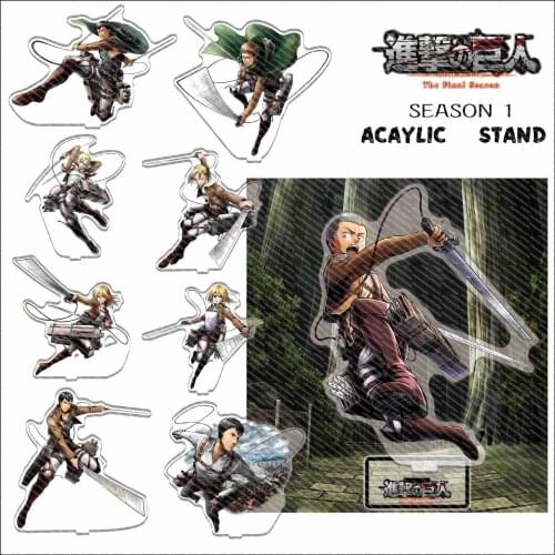 Attack On Titan Ackerman Eren Yeager Armin Arlert Levi Acrylic Stand Figure Desktop Decoration Collection Model Toy Cosplay Doll