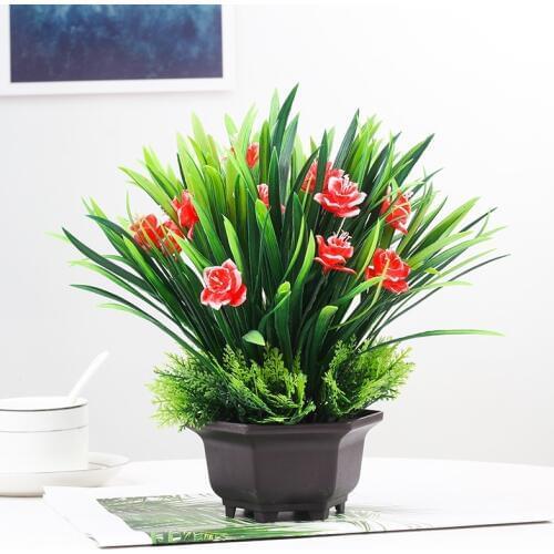 1 Set Artificial Plant Bonsai Fake Flower Potted Ornament Home Hotel Garden Decor Gift Artificial Plants New