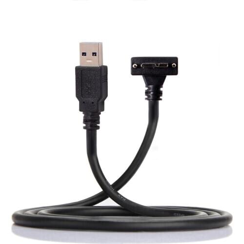 CYSM USB 3.0 to 90 Degree Up Angled Micro USB Screw Mount Data Cable 1.2m for Industrial Camera