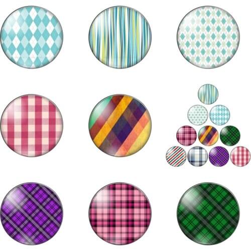 Pretty Stripe Pattern Round Photo Glass Cabochon Demo Flat Back Making Findings Handmade DIY Accessories