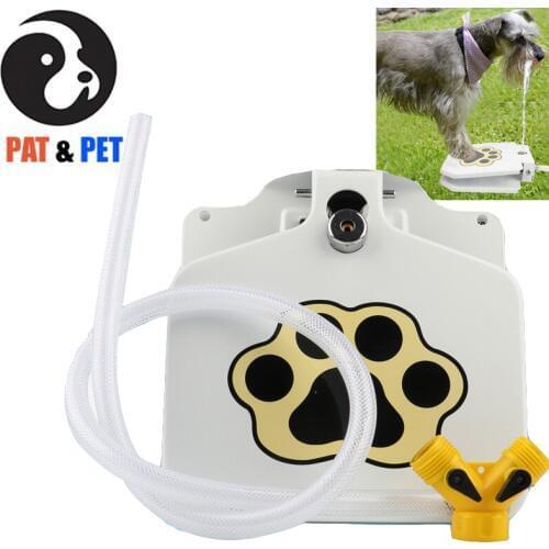 Brass Valve Outdoor Dog Pet Water Fountain, Step On Water Dispenser System for Fresh Water, providing Constant Stream