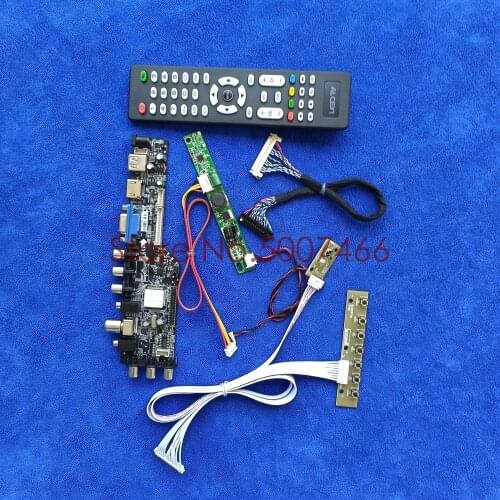 LVDS-30Pin signal digital WLDE LCD screen drive board kit 1600*900 DVB-T fit LM195WD1/LM195WD2/LM200WD3/LM200WD4 USB+VGA+AV