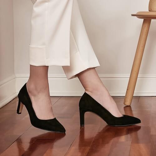 Mio Gusto Brand Beliz 100% Fine Genuine Suede Black, Blue Colors Quality 6cm Heels Womens Stiletto Shoes high heels , heels women , mary jane shoes , platform shoes , shoes for women 2020 , designer shoes