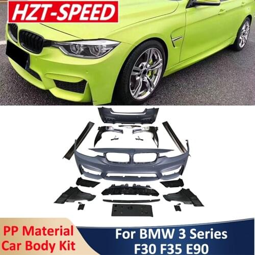 Modify M3 Style 3 Series Unpainted PP Car Body Kit Front Bumper Fender Side Skirts Rear Bumper Lip For BMW 3 Series F30 F35 E90