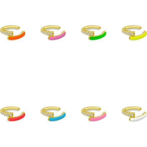 New arrived fashion women jewelry no piercing Neon enamel ear cuff earring clip on earrings for women