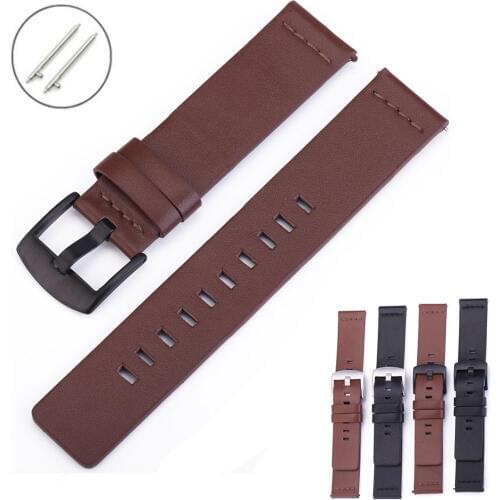 Brown Black Genuine Leather Watch Band 18mm 20mm 22mm 24mm Men Women Watch Strap Wristband Bracelet Watch Accessories