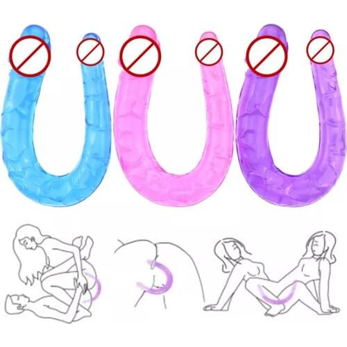 Sex Toys For Couples U Shape Soft Double Dildos Vagina Anal Plug Artificial Penis Women Gay Lesbian Masturbators Butt Plug