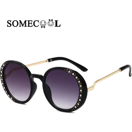 Kids sunglasses 2020 Brand new Round Child glasses 3-8 yrs Diamonds Cool Party sun glasses UV400 Beach Travel Gift eyewear N499