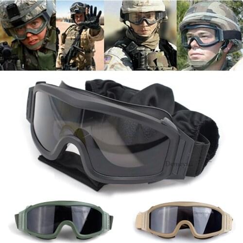 Polarized Tactical Goggles with Myopia Frame 3 Lens Military Army Shooting Glasses Eyewear CS War Game Airsoft Paintball Glass