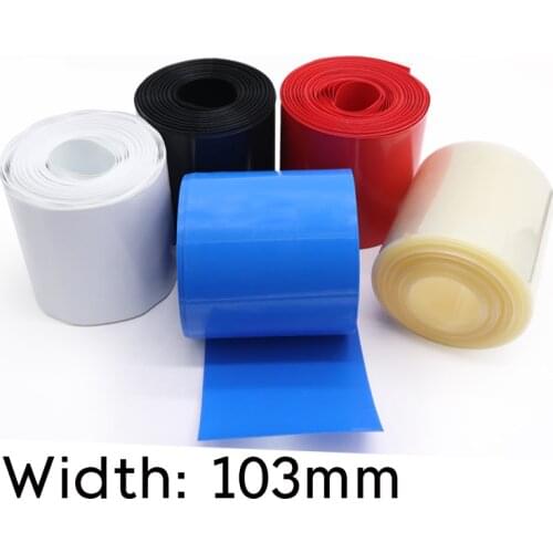 Width 103mm PVC Heat Shrink Tube Dia 65mm Lithium Battery 18650 Pack Insulated Film Wrap Protection Case Pack Wire Cable Sleeve