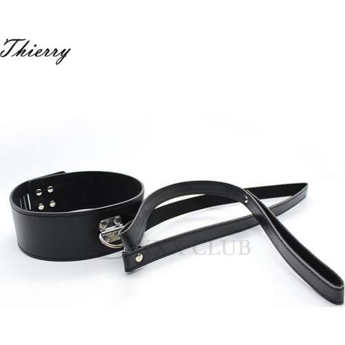 Thierry PU Leather bondage collar Neck Sex Collar Fetish Bondage Adult Games Slave Restraint erotic Sex Toys For Couples