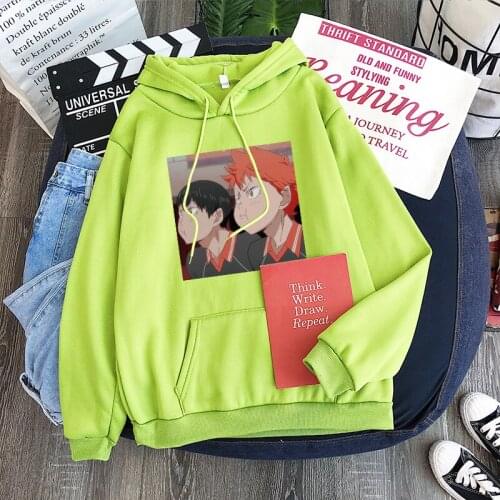 2021 Anime Cartoon Haikyuu Men Women Hoodies Sweatshirts Printing Long Sleeves Volleyball Pullovers Fashion Unisex Clothes